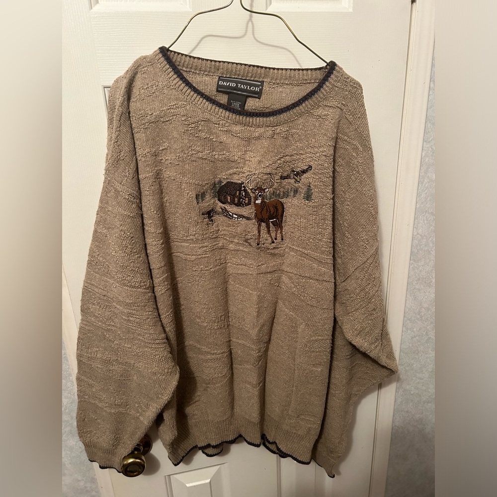 Vintage David Taylor Men's Large Deer Sweater